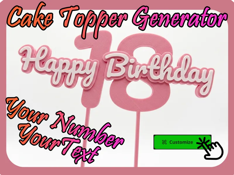 Cake Topper Generator - Number / Name / Text