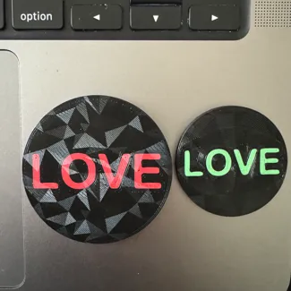 Love Coin V2 (Ironed top @ 75% scale VS v1)