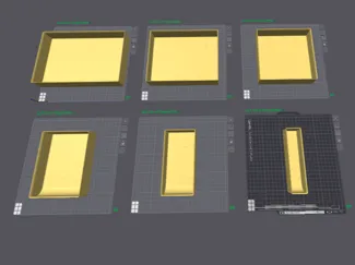 Gridfinity Bin 4x1 up to x6 U6 Fingerslide Magnets