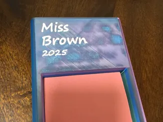 Custom text 3x3in (80x80mm) sticky note holder