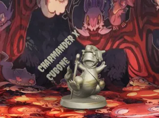 Halloween Charmander wearing Cubone mask