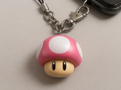 Customizable Mario Mushroom Keychain