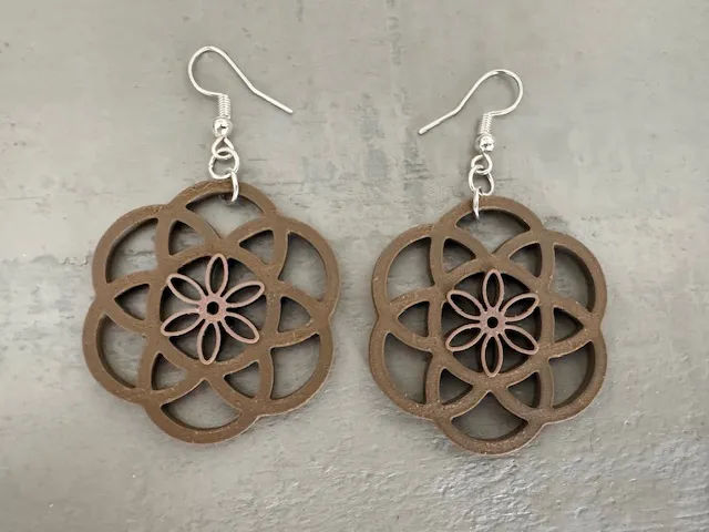 Lotus Flower Earrings (0.2mm Nozzle Required) view 2