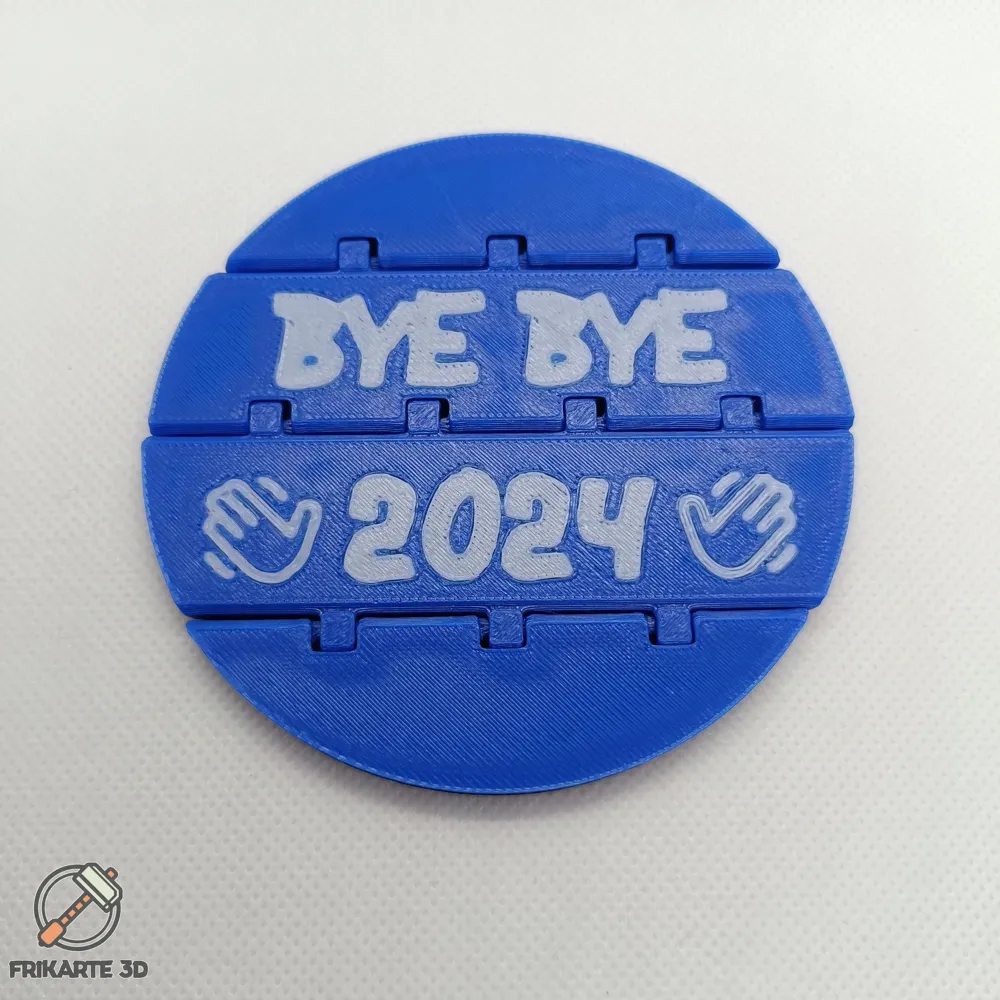 Hello 2025 - Bye Bye 2024 Flexi Coaster by Frikarte3D MakerWorld ...