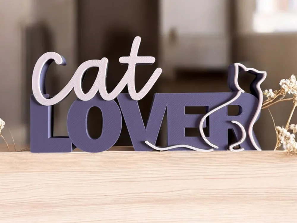 Cat Lover // Lettering by Mamabaer MakerWorld: Download Free 3D Models