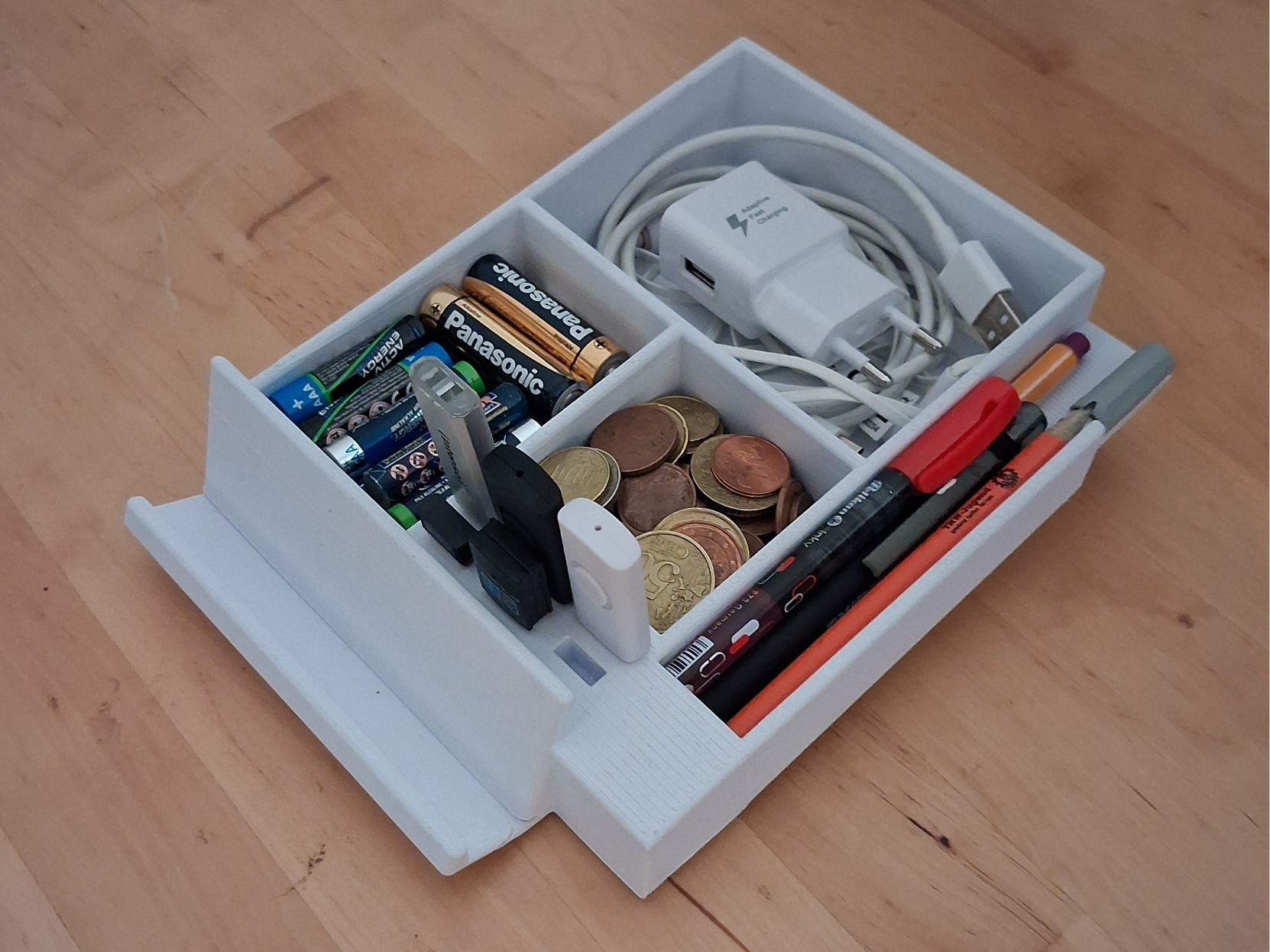 Desk Organizer, Pen Holder, Phone Stand, USB Slots