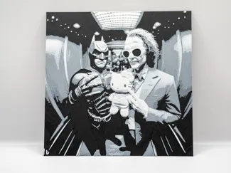 Hueforge Batman + Joker in the elevator
