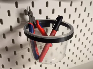 Skadis disposable cotnainer holder