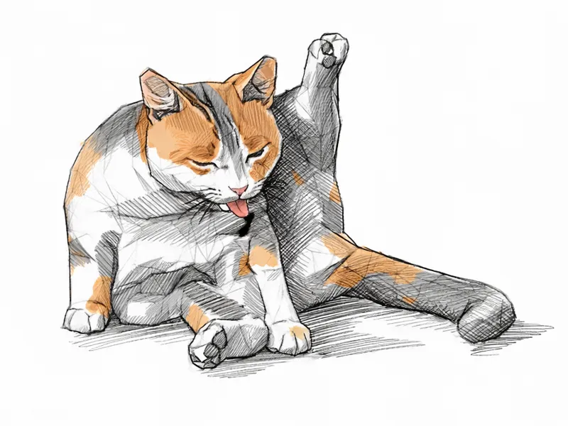 Low-Poly Sculpture: Sezam the Cat