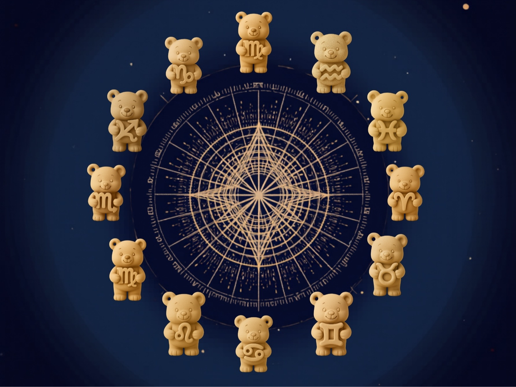Teddy Bear Zodiac Keychain Collection
