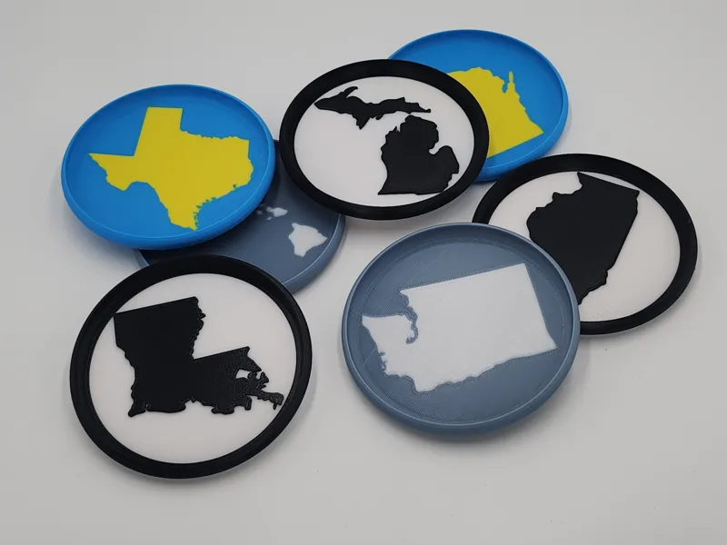 Fifty states stacking coasters, 95mm AMS/MMU