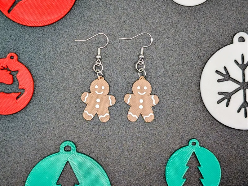 Gingerbread Man Earrings
