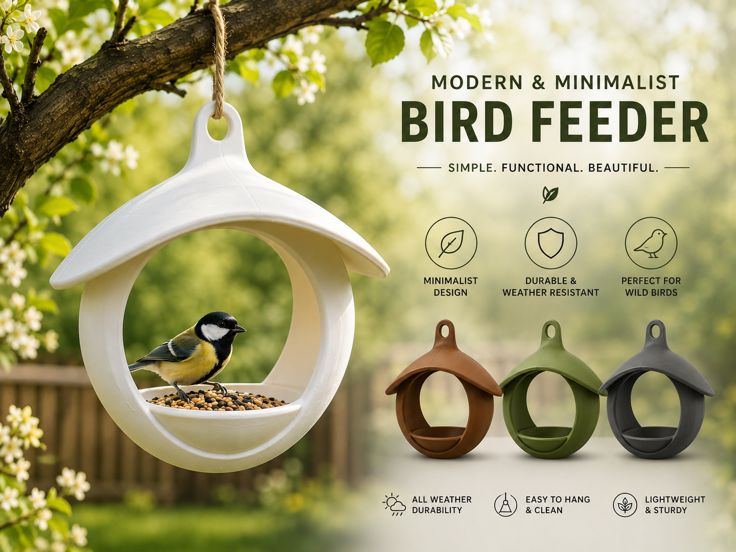 Bird Feeder - Modern and Minimalist 