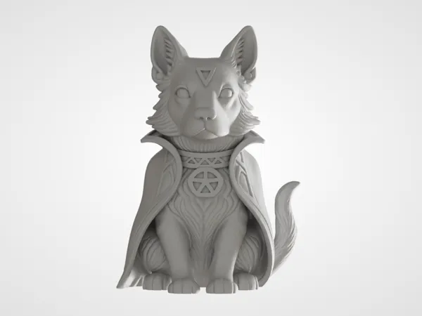Figurine chien gothique — loup mystique