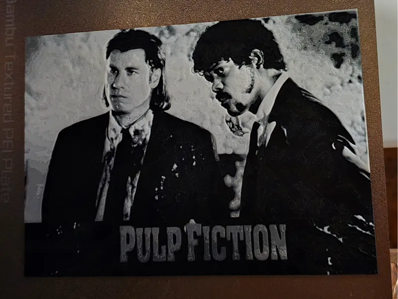 Pulp fiction hueforge, black and white