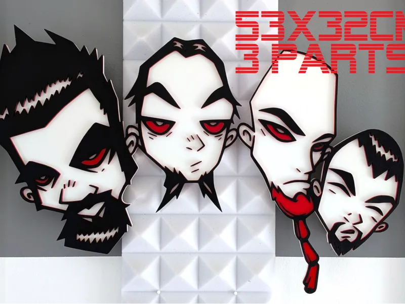 SOAD System of a Down 4 heads BIG VERSION 3 PARTS