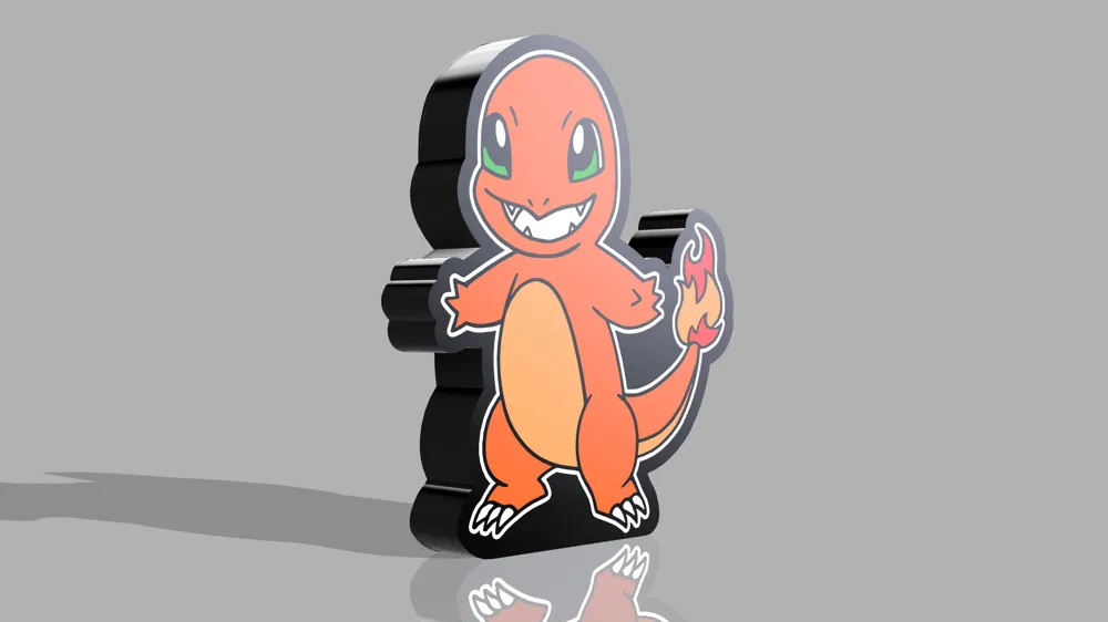 Charmander Lightbox LED Lamp - Free 3D Print Model - MakerWorld