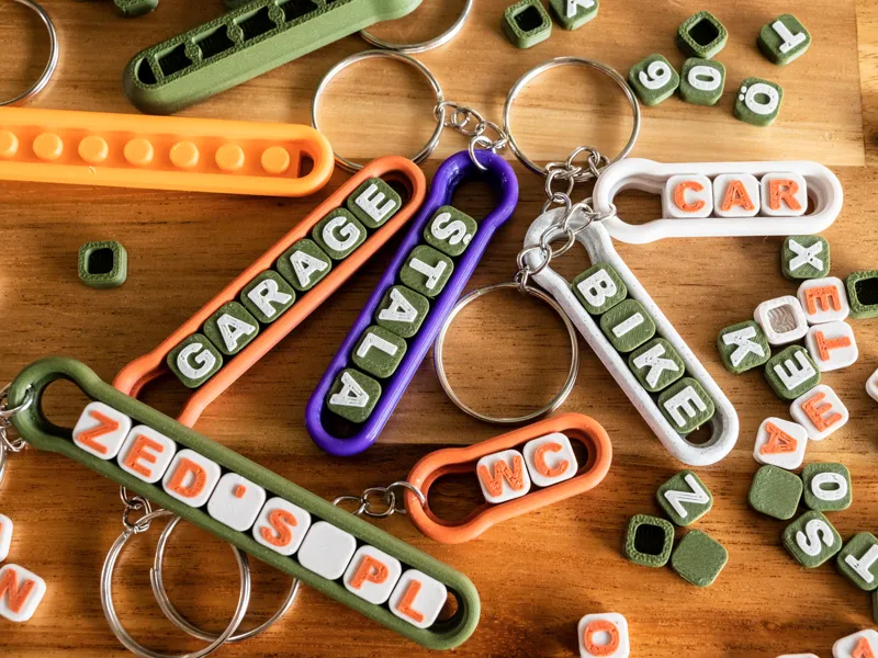 Customizable Brick Letter Keychain
