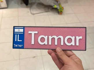 Israeli License Plate | לוחית רישוי ישראלית בהתאמה