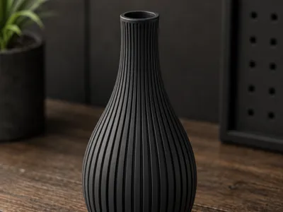 Vertically Striped Vase