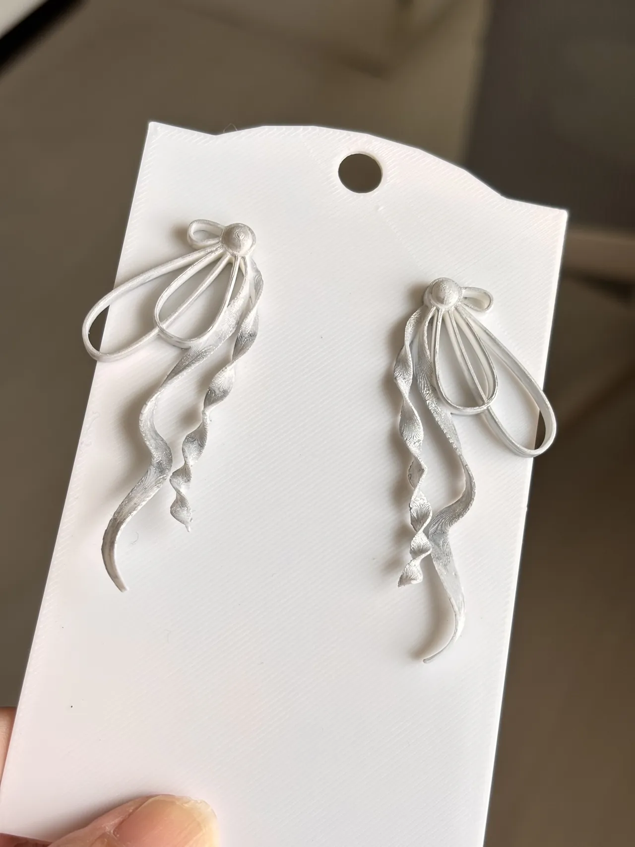 long ribbon earrings view 2
