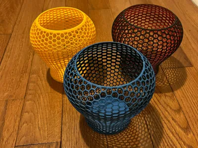 Multicolor Hex Vase Thin
