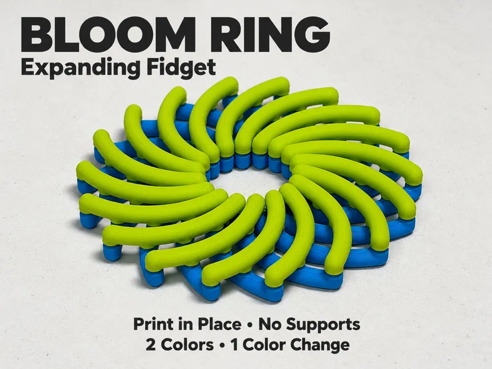 2 Rings Layout Bloom Ring - Free 3D Print Model - MakerWorld