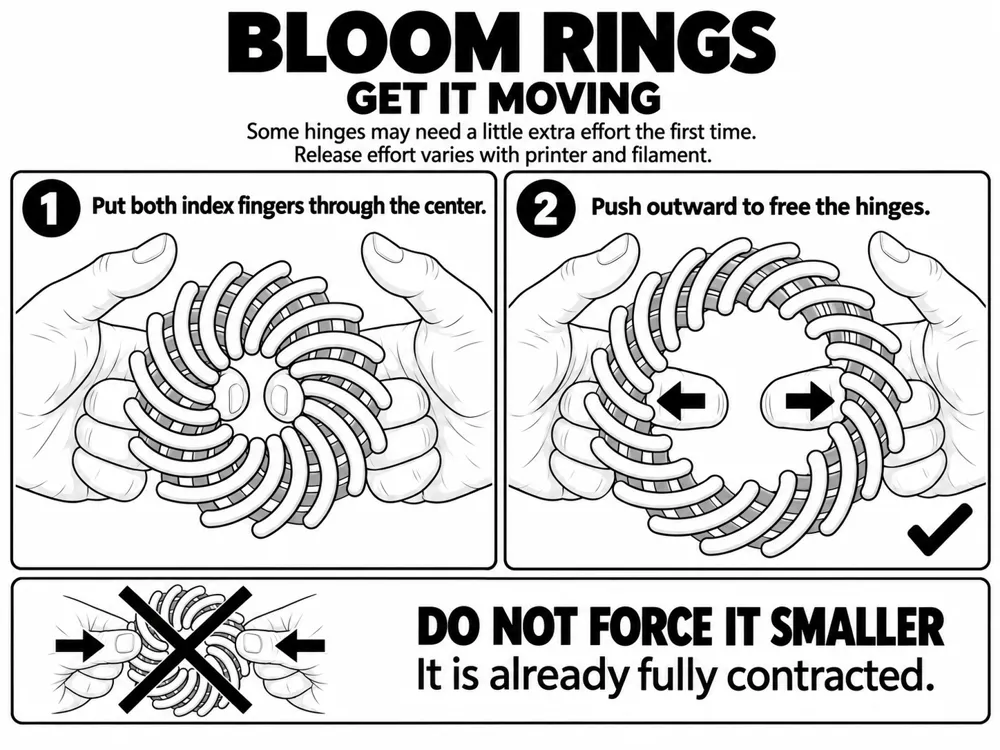 2 Rings Layout Bloom Ring - Free 3D Print Model - MakerWorld