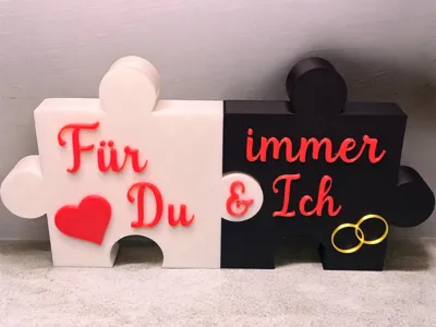 “Forever You & Me Romantic Puzzle Decor