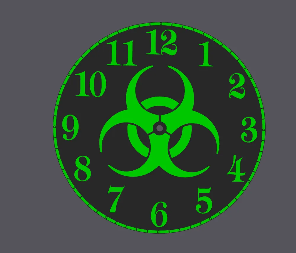 Biohazard Clock 9 3/8 inch biohazard wall clock by hobbie_Of_The_Week MakerWorld ...