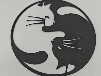 Yin and Yang Cat wall art