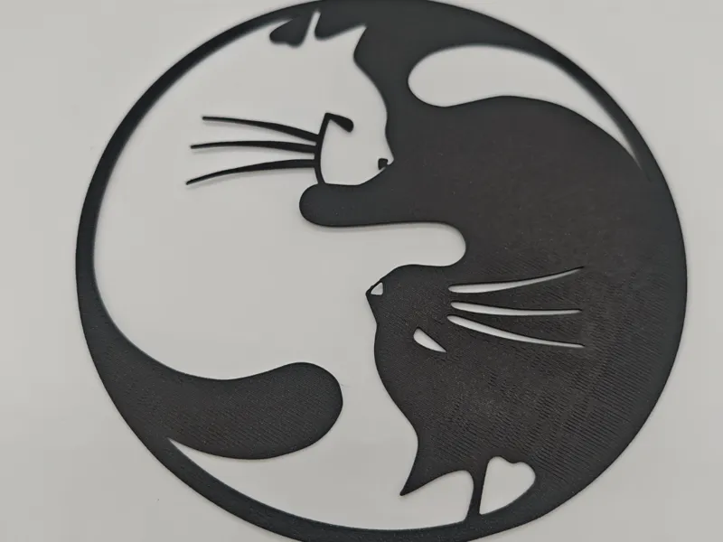 Yin and Yang Cat wall art