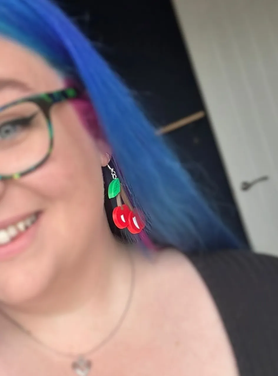 Cherry earrings view 3
