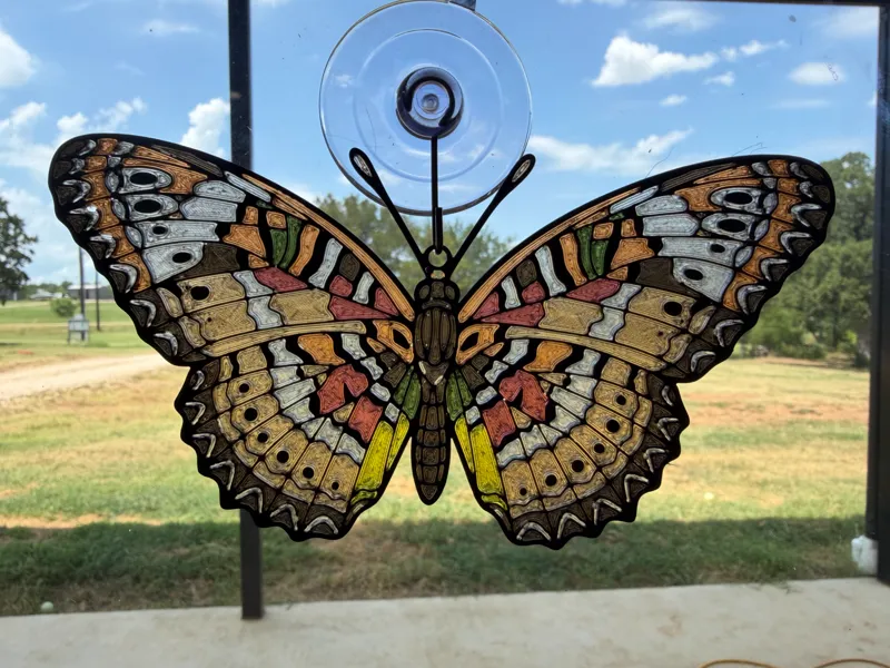 Malay Lacewing Butterfly Suncatcher —Stained-Glass