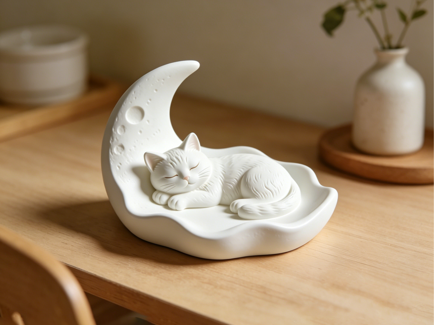 月亮睡觉小猫