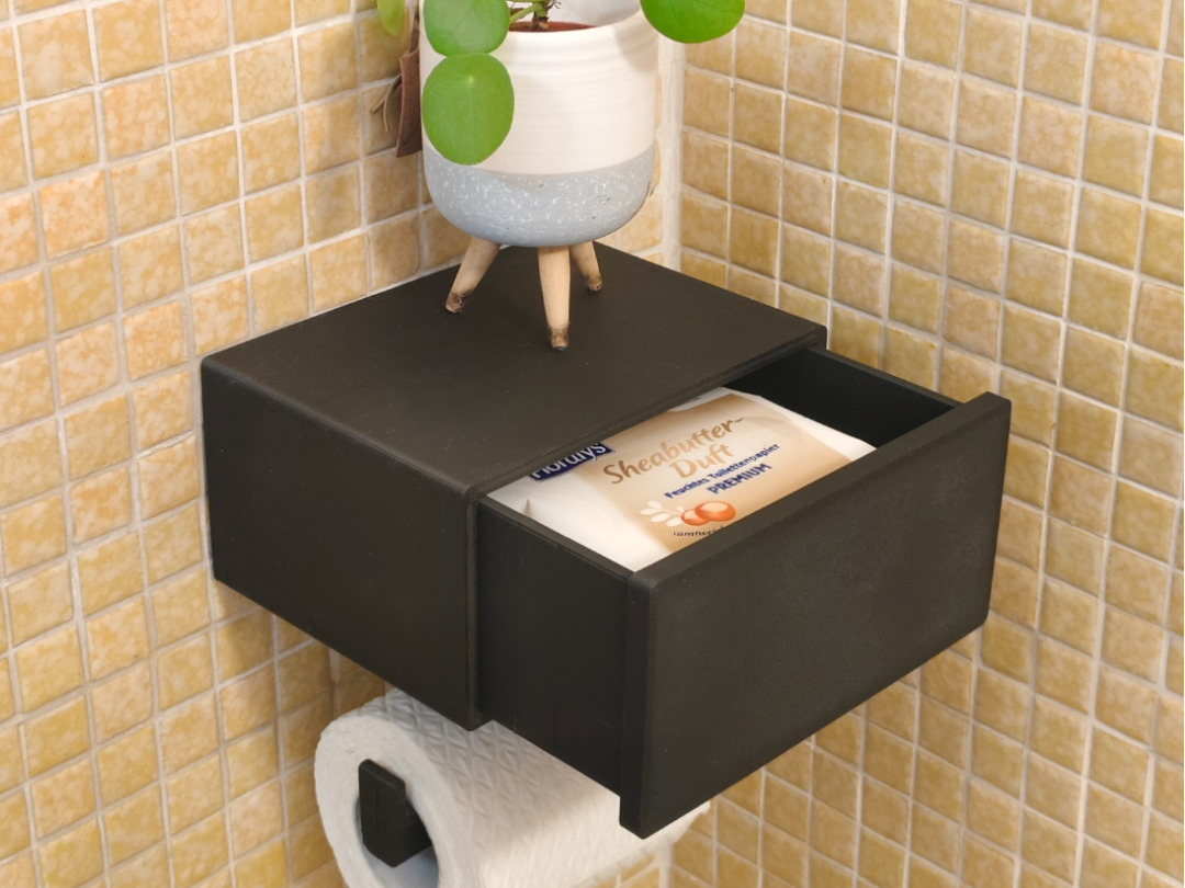 Großer Klorollenhalter mit Fach