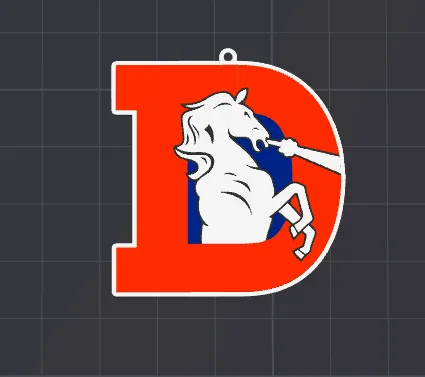 Retro Broncos Logo Keychain