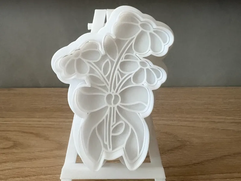 Flowers with Ribbon - cookie cutter + stamp
