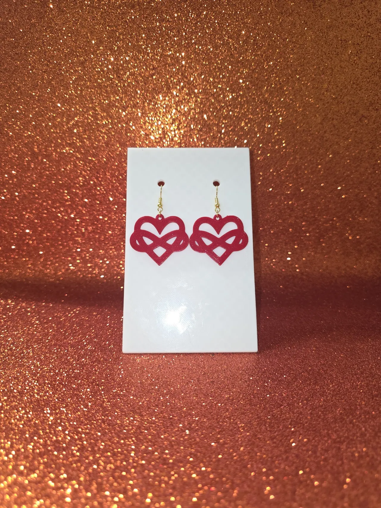 Heart infinity love earrings view 2