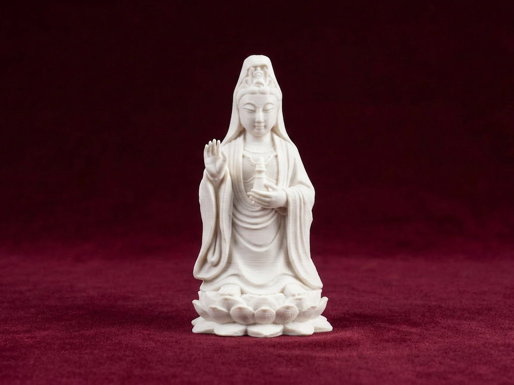 Guanyin on Lotus – Buddhist Statue Miniature