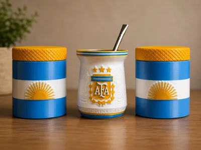 Yerba Mate and Sugar Jar, Argentina World Cup