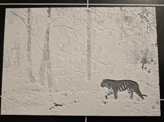 Tiger in the snow - Monochrome HueForge