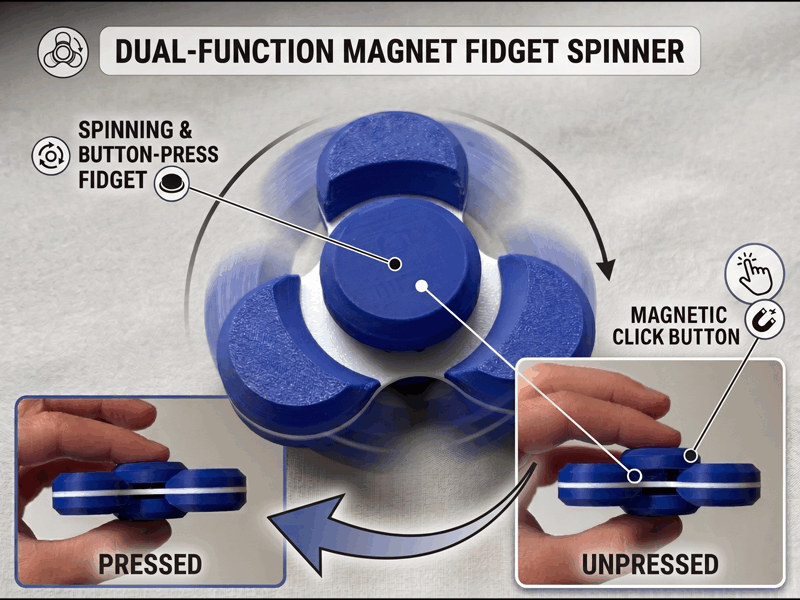 Dual-Function Fidget Spinner (Spin & Click)