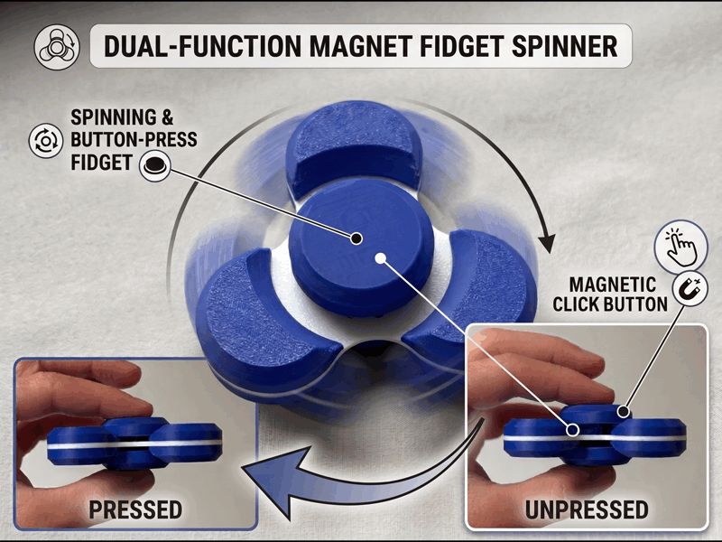 Dual-Function Fidget Spinner (Spin & Click)