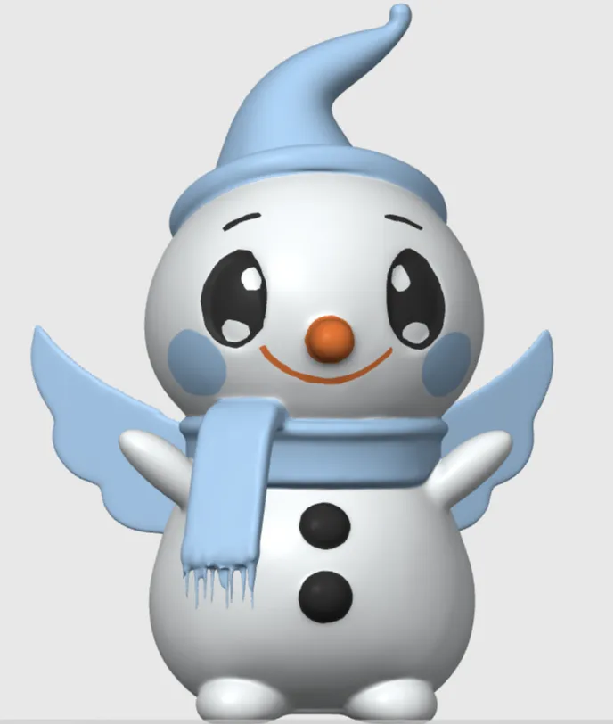 happy blue snowman