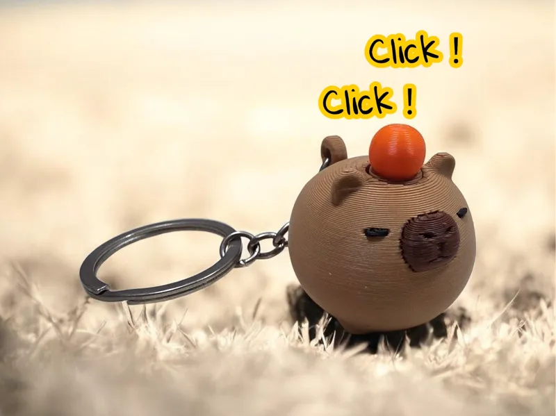 Capybara Clicky Fidget Keychain