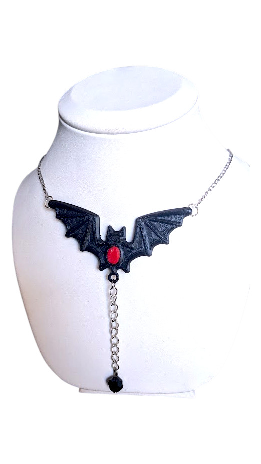 Gothic Bat Pendant | Halloween Necklace - 1