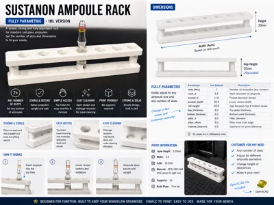 Ampoule Rack Fully Parametric (TRT, Sustanon, etc)