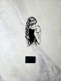Décoration murale - Jeune femme enlaçant un chat — photo 4
