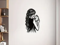 Décoration murale - Jeune femme enlaçant un chat — photo 1
